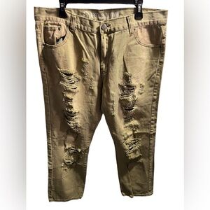 Men's Distressed Tan Pants